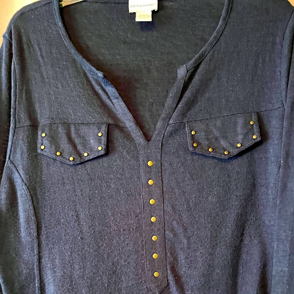 Soft Surroundings Navy Sweater Tunic